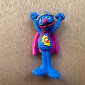 Vintage 90’s Grover Hero 3” Sesame Street Tyco Henson Solid Kids Toy Figure